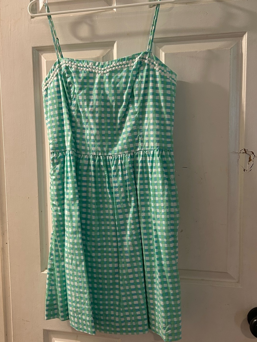 Lilly Pulitzer Mint and White Gingham Spaghetti-Strap Dress - Picture 1 of 2